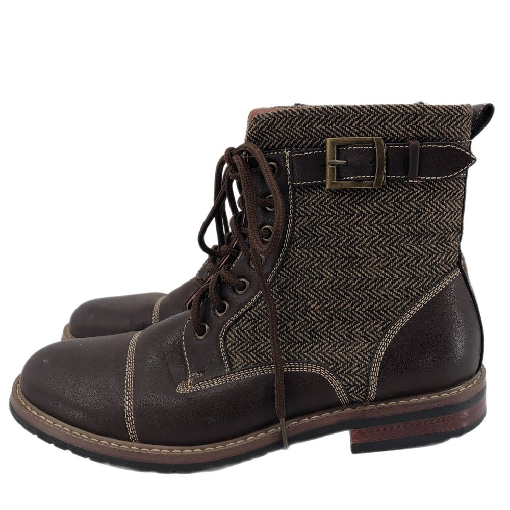 Polar Fox Brown Leather Lace Up Boots | Breathable and Stylish